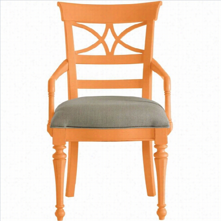 Stanley Furnture Coastal Living Retreatsea Watch Arm Dining Chair In Spanish Orange