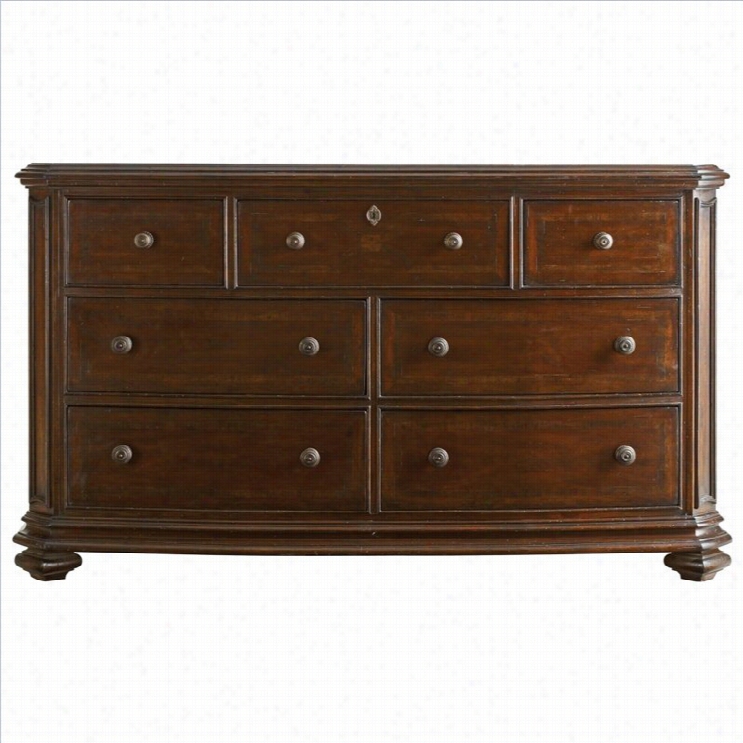 Stanley Furniture Continnental Triple Dresser In Barrel