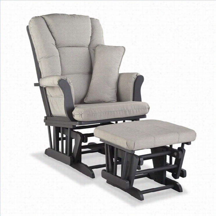 Stork Craft Tuscany Custom Glider And Ottoman In Gray And Taupe