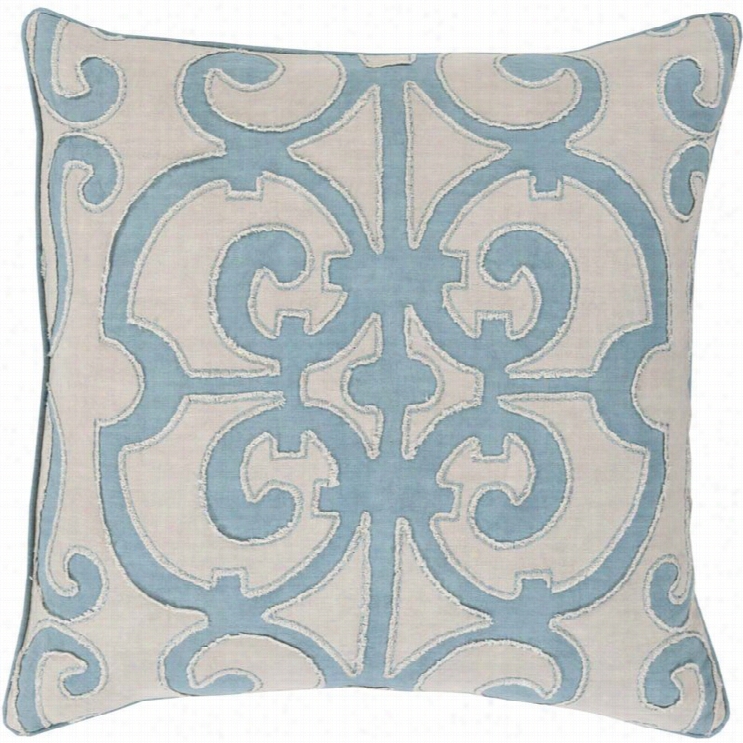 Surya Amelia Poly Fkll 20 Square Pillow In Blue And Rgay