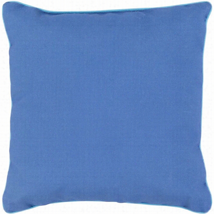 Surya Bahari Poly Fill 16 Square Pillow In Coalt And Lime