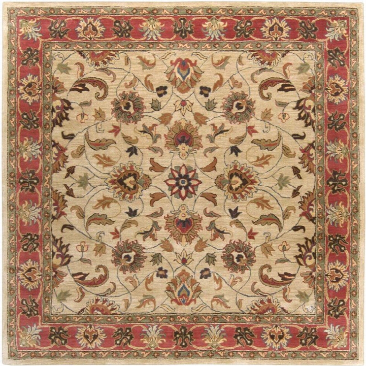 Surya Caesa R8' X 8' Square Hand Tufetd Wool Rug In R Ed