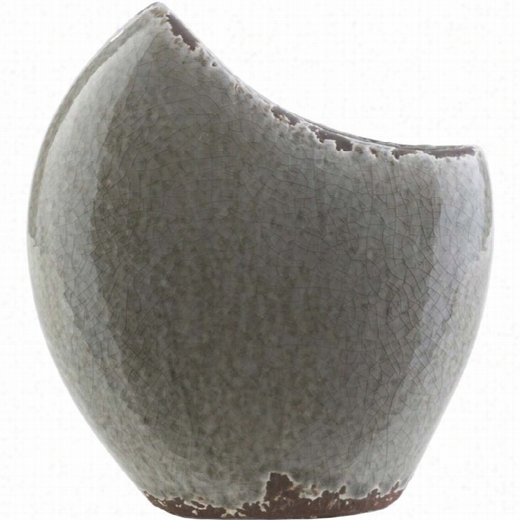 S Urya Clearwater 7.87x  7.09  Ceramic Vase In Glossy Gray