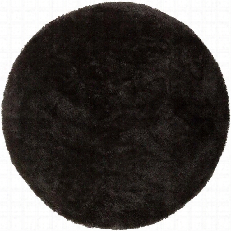 Surya Heaven 8' X 8' Round Hand Woven Rugi N Black