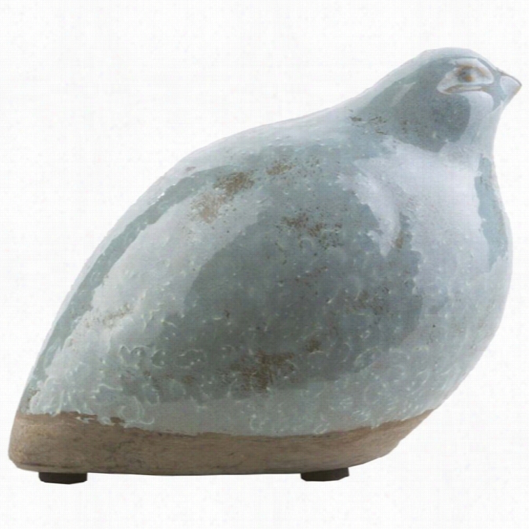 Surya Leclair 3.94 X 5.51 Ceramic Bird In Gloss Yblue And Gray