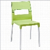 Italmodern Diva Stacking Dining Chair in Green and Aluminum