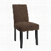 Linon Upton Parsons Accent Chair in Chocolate Brown (Set of 2)