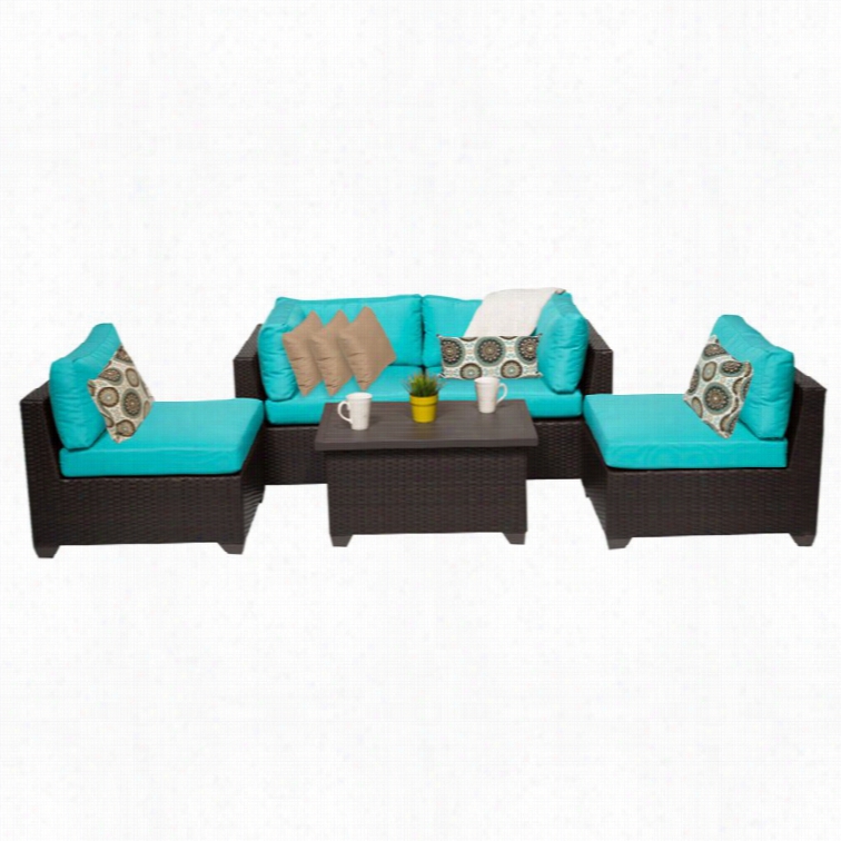 Tkc Belle 5 Piece Outdoor Wicker Sofa Set In Aruba