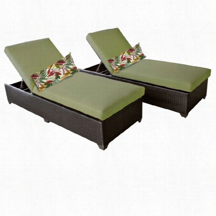 Tkc Class1c Wicker Patio Lounges In Cilantro (set Of 2)