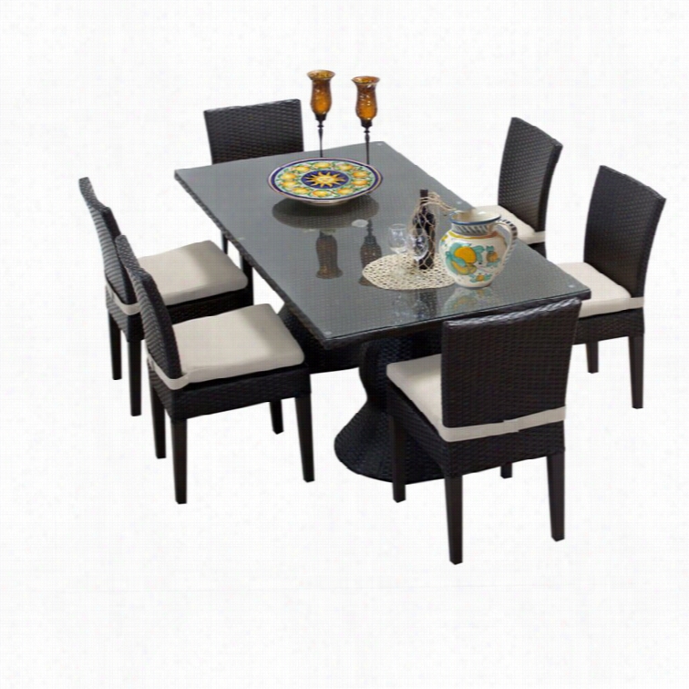 Tkc Napa 7 Piece Wicker Patio Dining Set In Bbeige