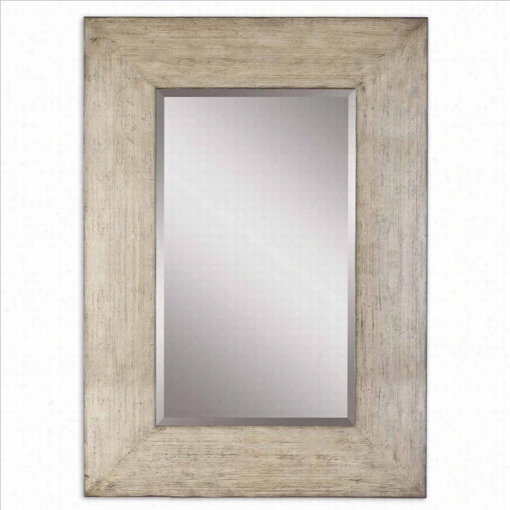 Uttermost Langford Heavily Distressed Natural Wood Mirror