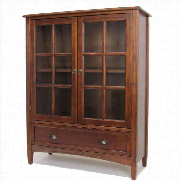 Wayborn 1 Shelf Barrister Bookcase With Glass Door In Brown