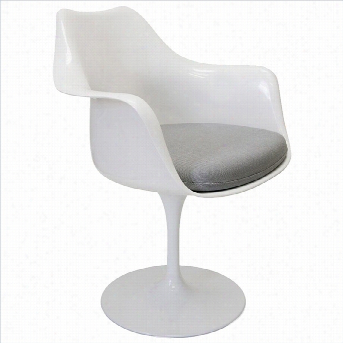 Aeon Furniture Amsterdamarmdining Chair In Gloss White And Gray