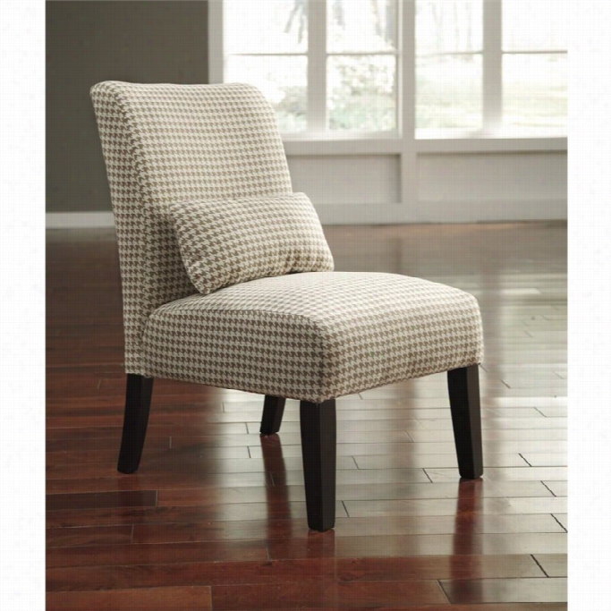 Ashley Annora Chenille Arrmless Accent Chair In Caramel