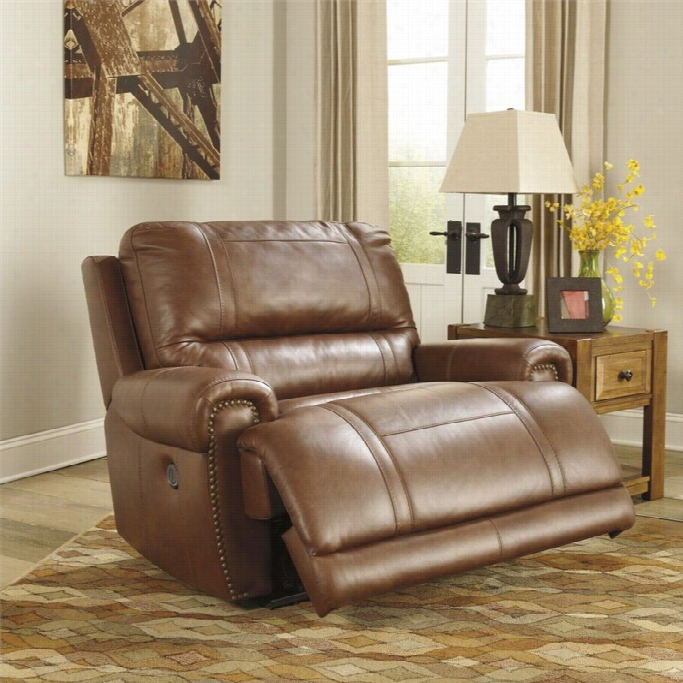 Ashley Furniture Paron  Leather Zero Wall Power Recliner In Vintage