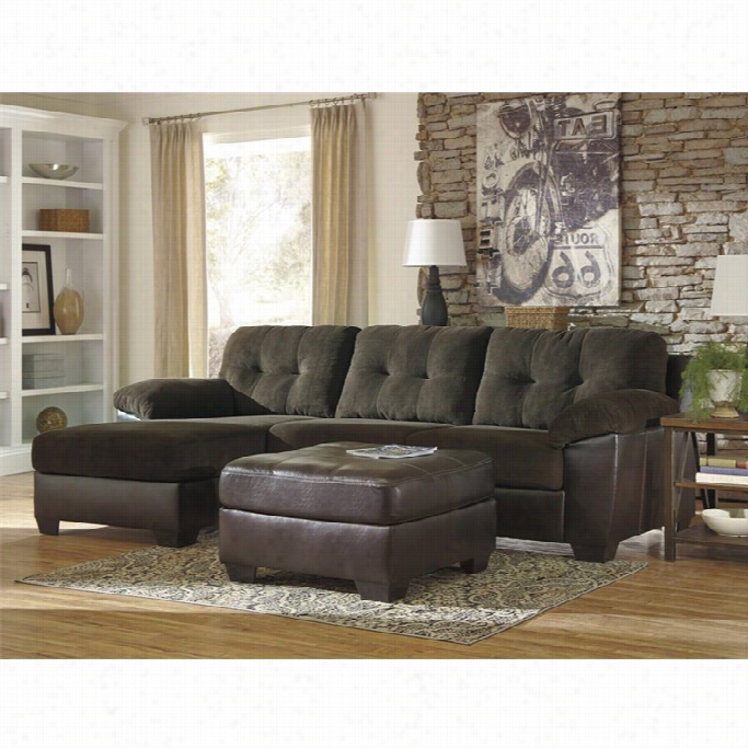 Ashley Vanleer Left Coorner Sectional  With Ottoman Inc Hocolste