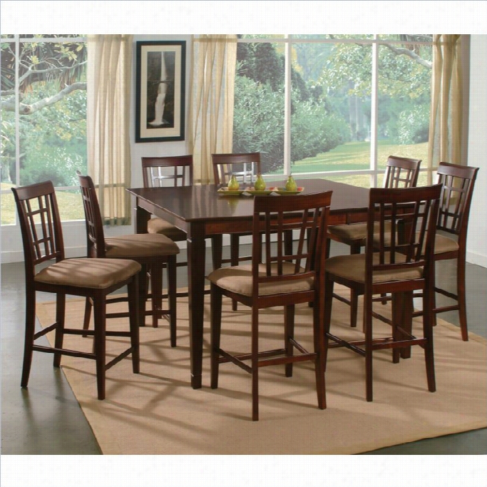 Atlantic Furrniture Montego Laurel-crown 9 Composition Pub Hight Dining Set-caramel Latte