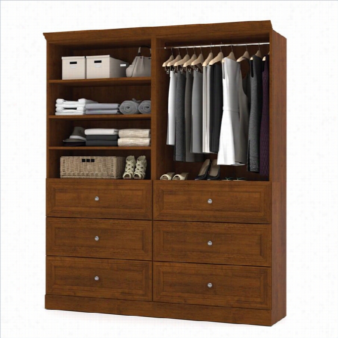 Bestar Changeable 72'  Piece 6-drawer Storage Unit In Tuscany Brown