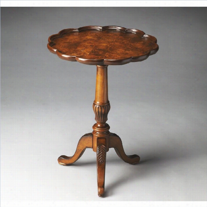 Butler Specialty Pedestal Table In Olivve  Ash Burl Finish