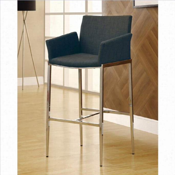 Coaster 29 Bar Stool With Chromd Legs In Charcoal