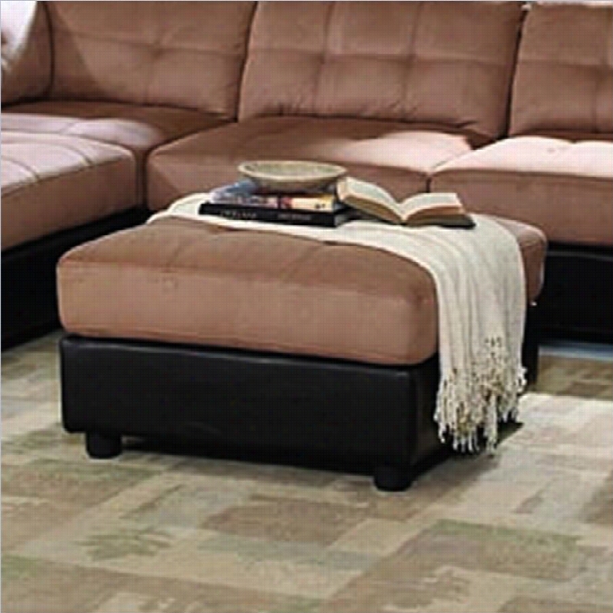 Coaster Tufted Square Micr Ofiber Ottoman In Brown