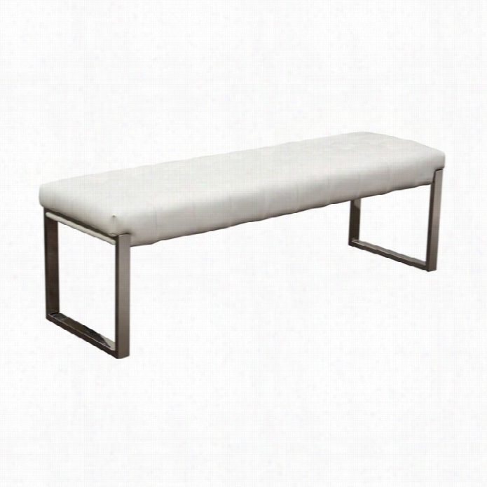 Diamond Sofa Knox Bacless Tufted Bench In White