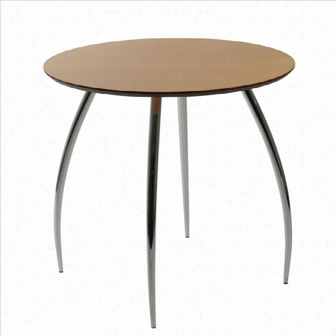 Eurostyle Bitro 30 Round Dining Table In Natral And Chrome