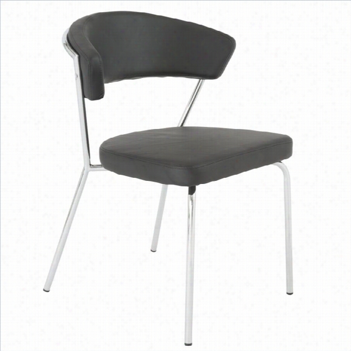 Eurostyle Draco Dining Chair In Black And Chrome