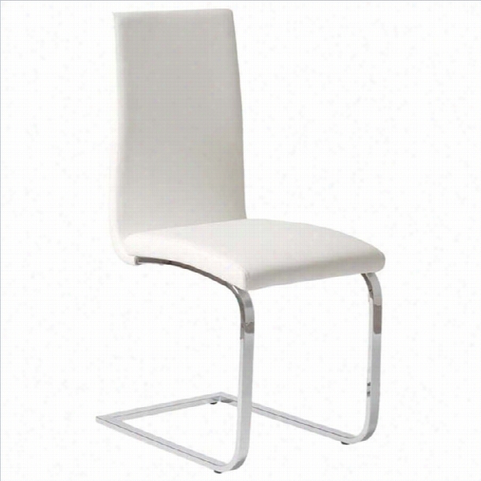 Eurostyle Santos Dining Chair In White/chrome