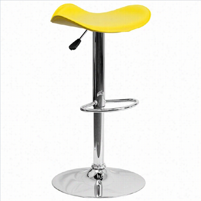Flash Furniture 25 To 33 Contemporary Adjustable Bar Stool In Yellow