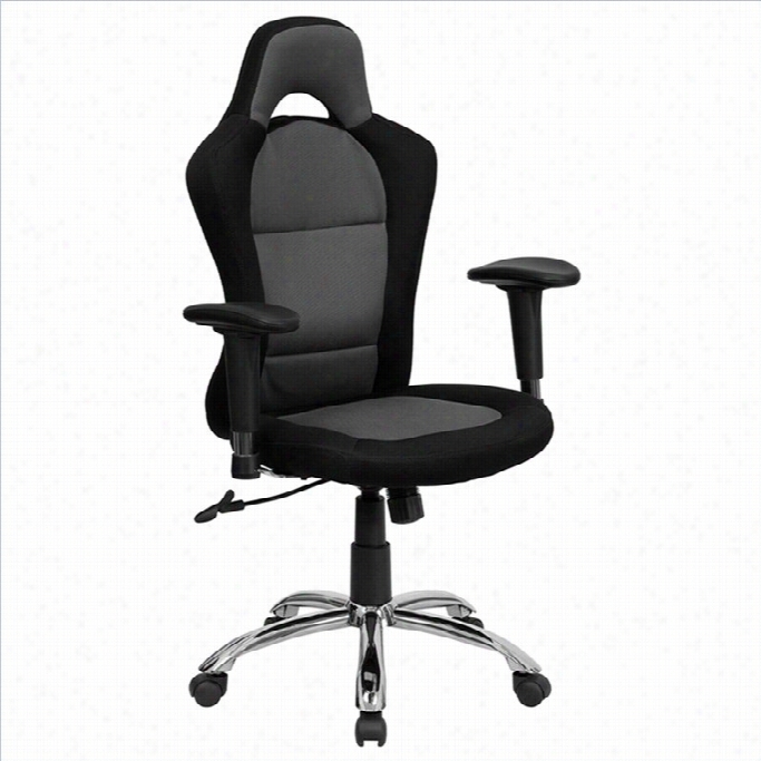 Flash Furniture Bbucket Seat Office  Chaid In Gray And Black