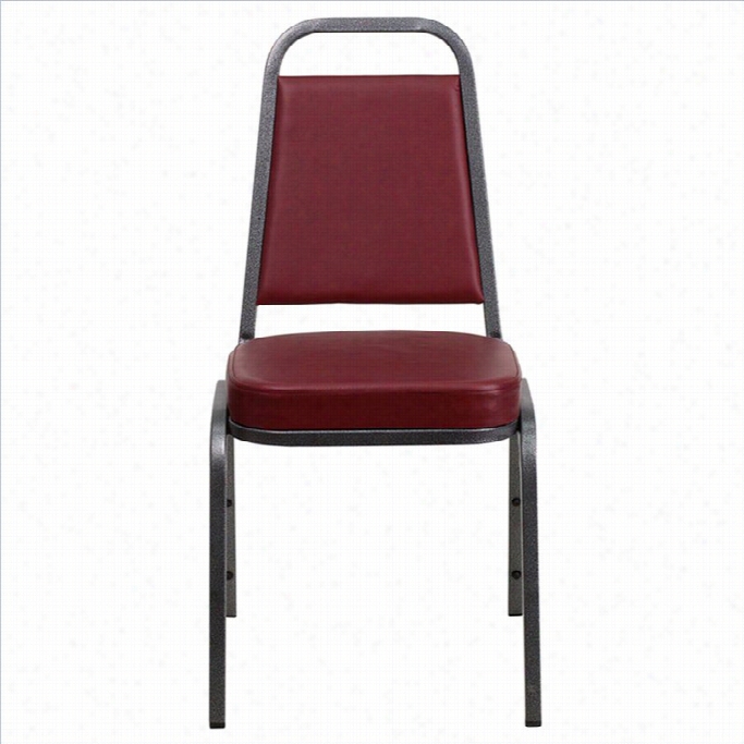 Flash Furniture Herculesbanquet Stacking Chair In S Ilver And Burgundy