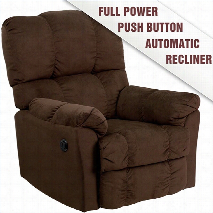 Flash Furniture Top Hat Microfiber Power Recliner In Chocolate