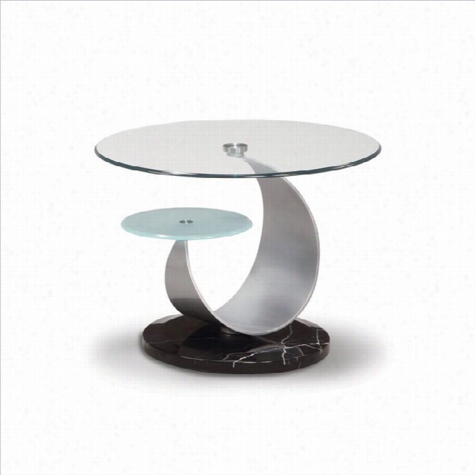 Global Furniture Usa J Uno Glass Top Conclusion Table In Black And Silver