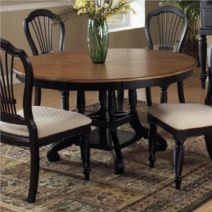 Hillsdale Wilshire Acsuual Dining Table In Black And Pine Finish