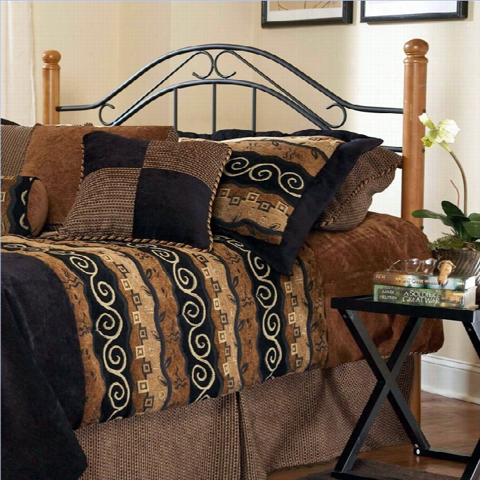 Hillsdale Winsloh Spindle Headboard In Black And Oak-twin