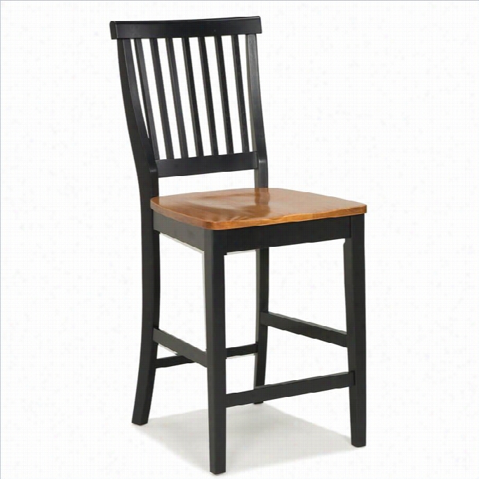 Home Styles 24 Counter Kitchen Stool In Black And Oak