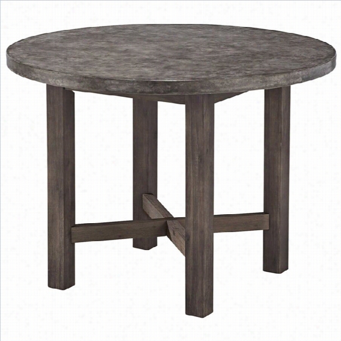 Home Styles Concrete Chic Round Dining Table In Brown And Gray