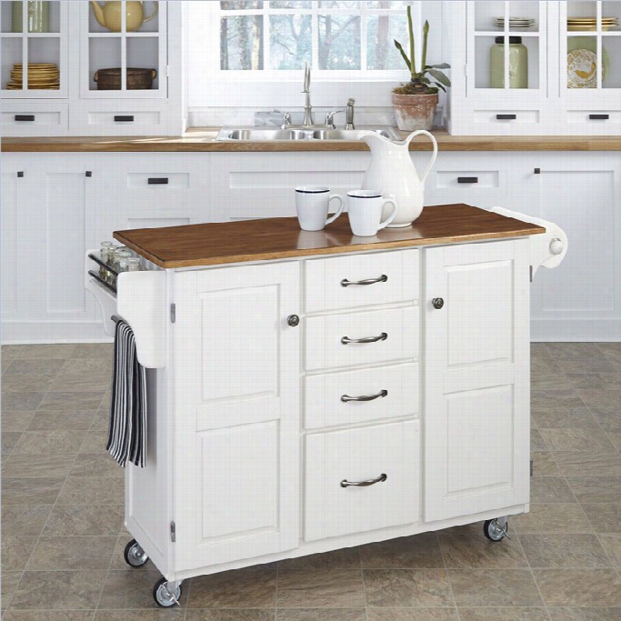 Home Styles Create-a-cart In White Finish Withh Ddistressed Oak Top