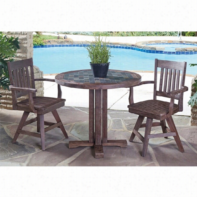 Home Styles Morocco 3 Piie Ce Dining Set In Wire Brushed