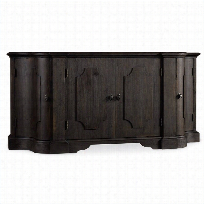 Hooker Furniture Cosrica 4-door Shaped Credenza In Dark Wood