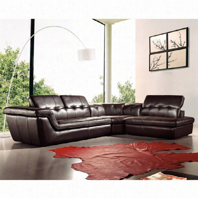 J&m Furniture 397 Leather Right Sectional In Chocolate