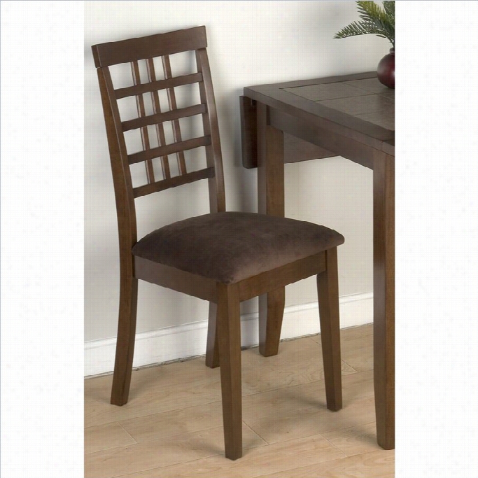 Jofran 976 Succession Fabric Dinig Chair In Cal Eb Brown (stud Of 2)