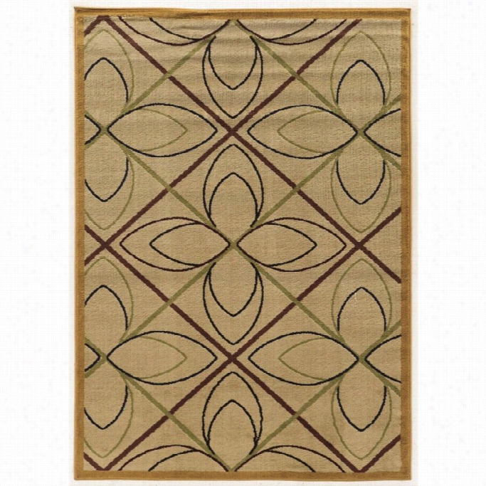 Linon Elegance 5' X 7' 3 Rugs In Beige And Burgundy