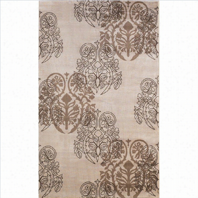 Linon Rug Milan Rectangulqr Area Rug In Ivory And Brown-1'11 X 2'10