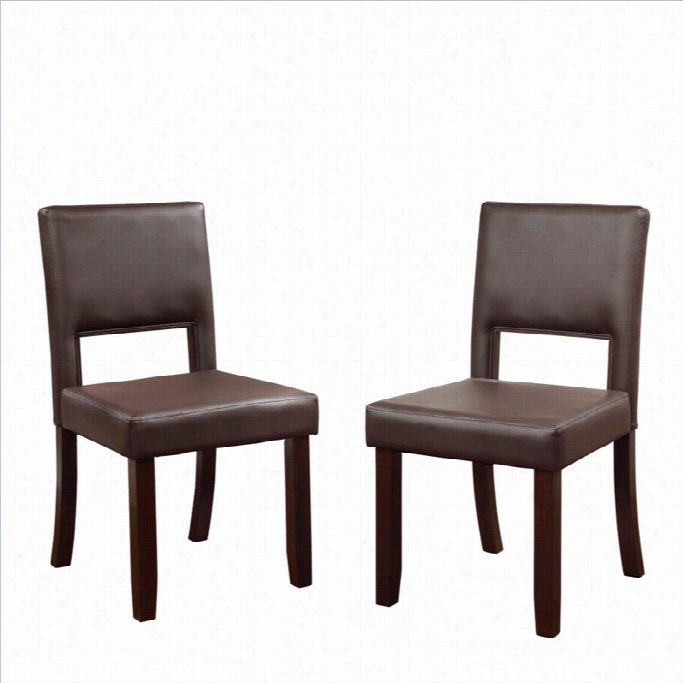 Linon Vega Dining Chairs In Dark Espresso (set Of 2)