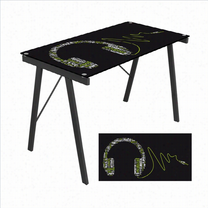 Lumisource Headphone Graphic Top Exponent Desk In Black