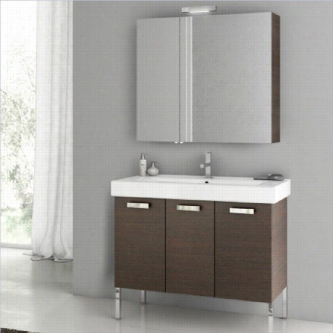 Nameek's Accf 37 Cu6iical Standing Bathroom Vanity Set In Wenge