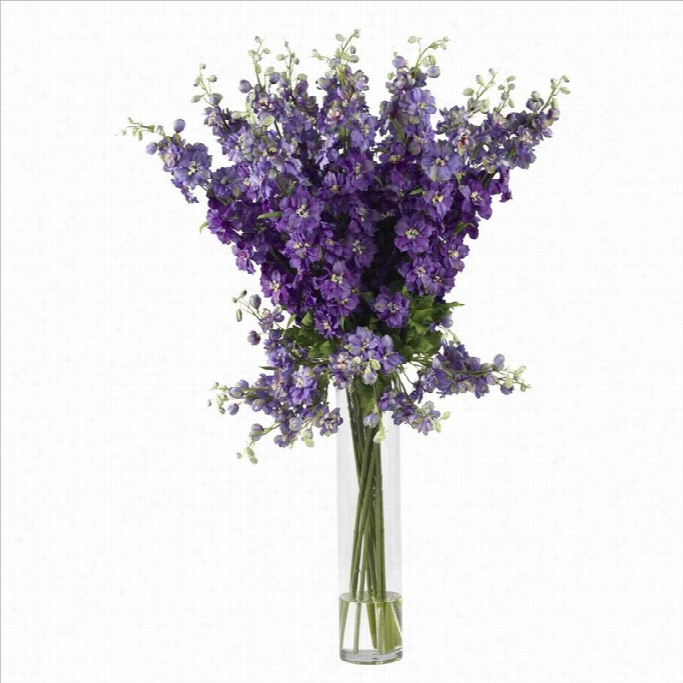 Nearly Natural Dephinium Silk Lfower Arrangement In Purple