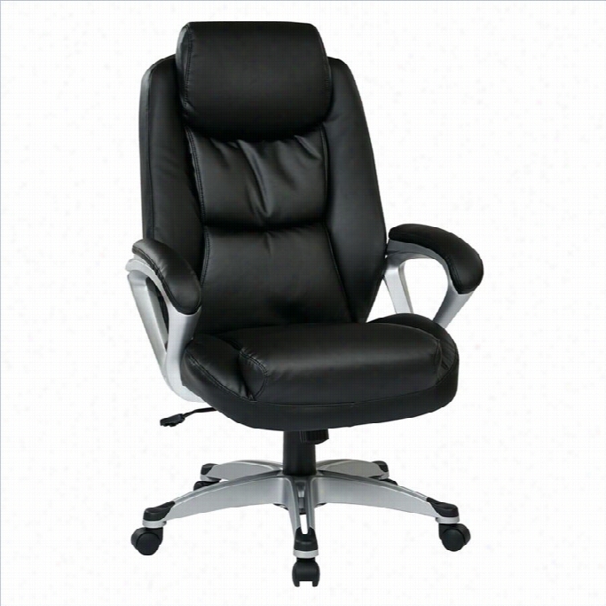 Office Star Ech Series Eco Leather Offfice Chair With Headrest In Bpack